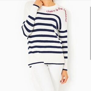 Lilly Pulitzer  Quince Sweater Striped Crewneck NWT